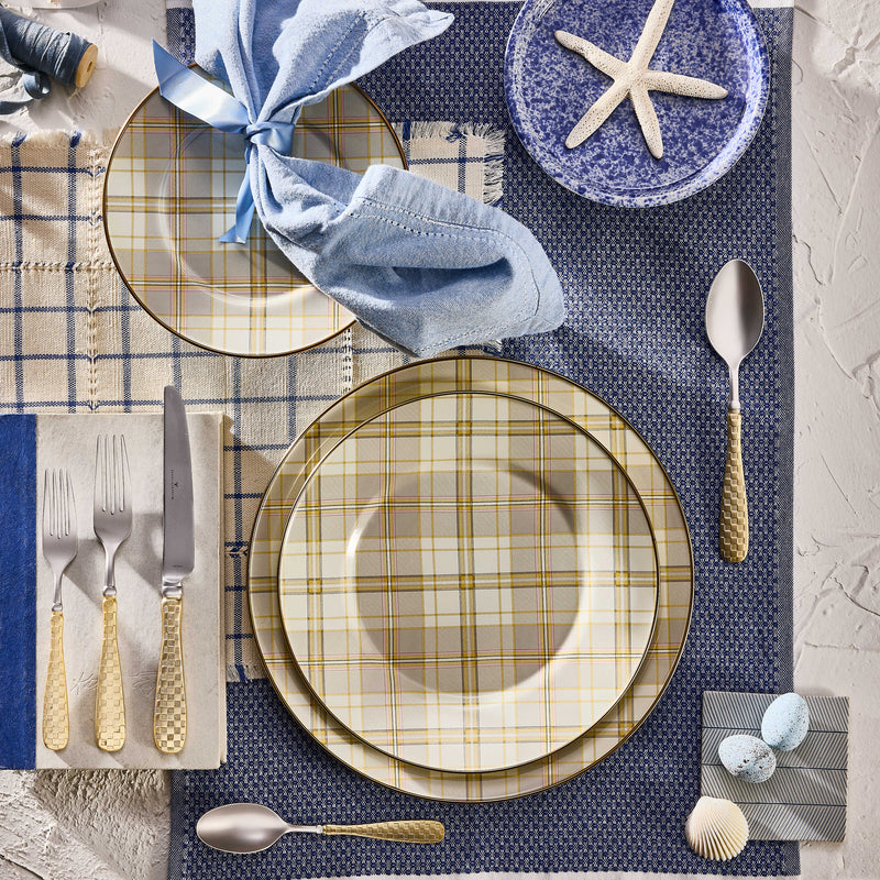 MacKenzie-Childs Dinner Plates Tartan Latte Dinner Plate