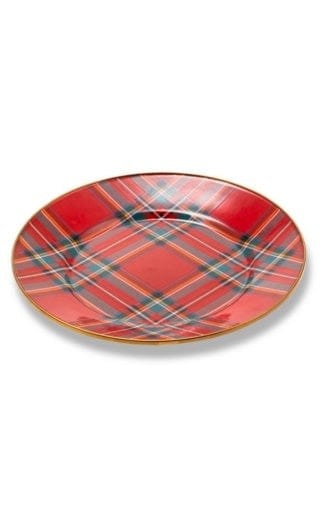 MacKenzie-Childs Dinner Plates Tartastic Enamel Dinner Plate - Red
