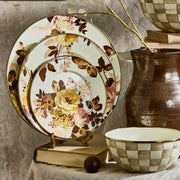 MacKenzie-Childs Dinner Plates Wild Rose White Dinner Plate