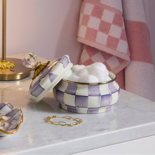 MacKenzie-Childs Dinnerware Mackenzie-Childs Violet Check Squashed Pot