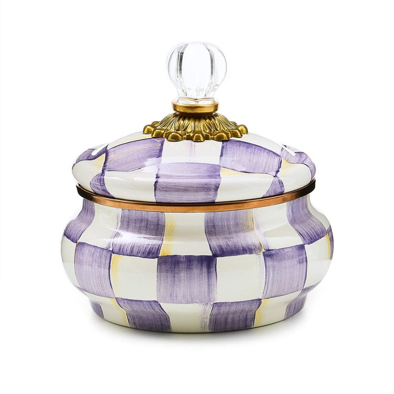 MacKenzie-Childs Dinnerware Mackenzie-Childs Violet Check Squashed Pot