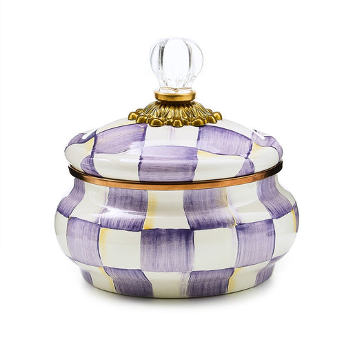 MacKenzie-Childs Dinnerware Mackenzie-Childs Violet Check Squashed Pot