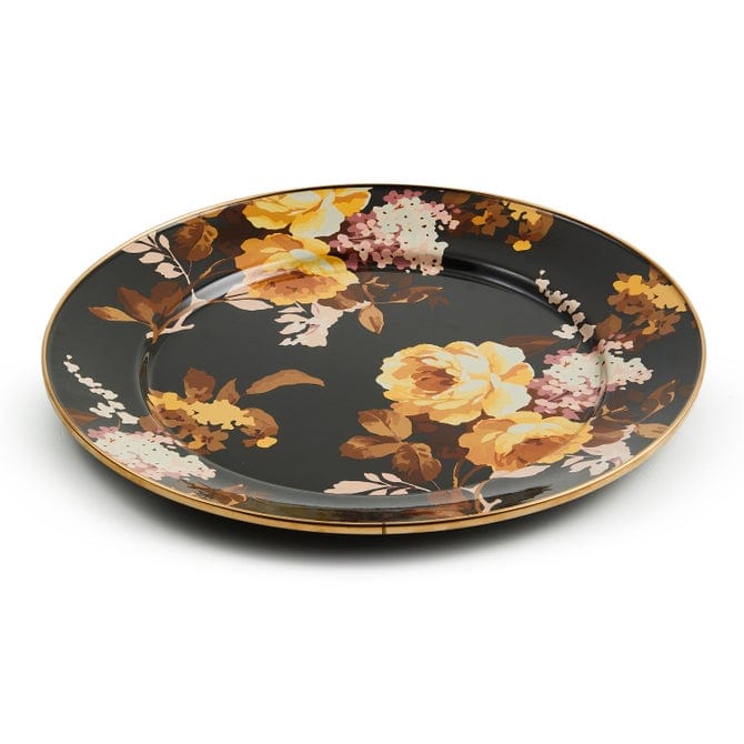 MacKenzie-Childs Dinnerware Mackenzie-Childs  Wild Rose Brown Charger Plate