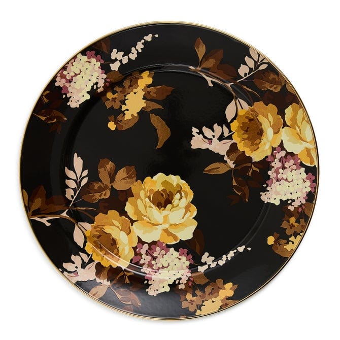 MacKenzie-Childs Dinnerware Mackenzie-Childs  Wild Rose Brown Charger Plate