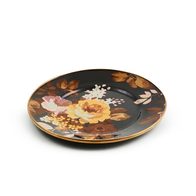 MacKenzie-Childs Dinnerware Mackenzie-Childs Wild Rose Brown Salad Plate
