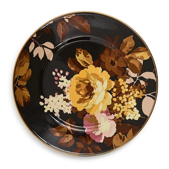 MacKenzie-Childs Dinnerware Mackenzie-Childs Wild Rose Brown Salad Plate