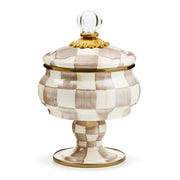 MacKenzie-Childs Dinnerware Mocha Check Curiosity Pot