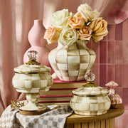 MacKenzie-Childs Dinnerware Mocha Check Curiosity Pot