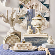 MacKenzie-Childs Dinnerware Mocha Check Curiosity Pot