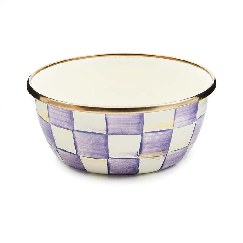 MacKenzie-Childs Dinnerware Violet Check Pinch Bowl