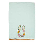 MacKenzie-Childs Dish Towel Floral Bunny Embroidered Dish Towel