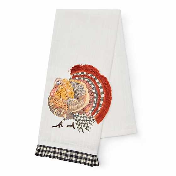 MacKenzie-Childs Dish Towel Turkey Applique Dish Towel