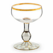 MacKenzie-Childs Drinkware Sterling Check Coupe Glass
