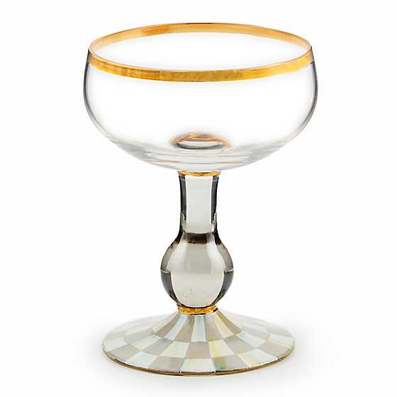 MacKenzie-Childs Drinkware Sterling Check Coupe Glass