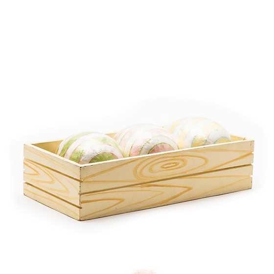 MacKenzie-Childs Eggs Rose Garden Stripe Eggs - Set of 3 -FINAL SALE