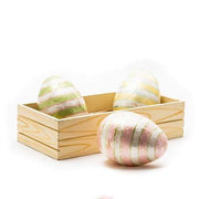 MacKenzie-Childs Eggs Rose Garden Stripe Eggs - Set of 3 -FINAL SALE