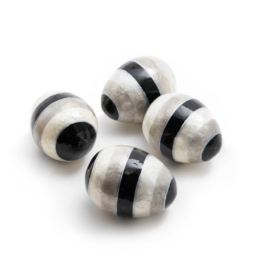 MacKenzie-Childs Eggs Sterling Stripe Eggs - Set of 4 - FINAL SALE