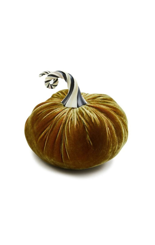 MacKenzie-Childs Fall Decor Autumnology Coffee Twisted Stem Velvet Pumpkin