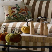 MacKenzie-Childs Fall Decor Autumnology Vanilla Twisted Stem Velvet Pumpkin