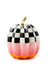 MacKenzie-Childs Fall Decor Cotton Candy Medium Check Pumpkin