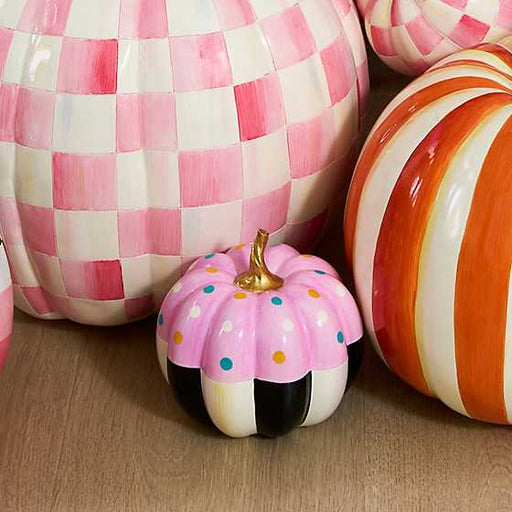 MacKenzie-Childs Fall Decor Cotton Candy Mini Dot Pumpkin