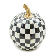 MacKenzie-Childs Fall Decor Courtly Check Glossy Small Pumpkin