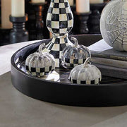 MacKenzie-Childs Fall Decor Courtly Check Marbled Mini Pumpkins, Set of 3