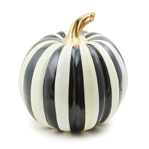MacKenzie-Childs Fall Decor Courtly Stripe Glossy Medium Pumpkin