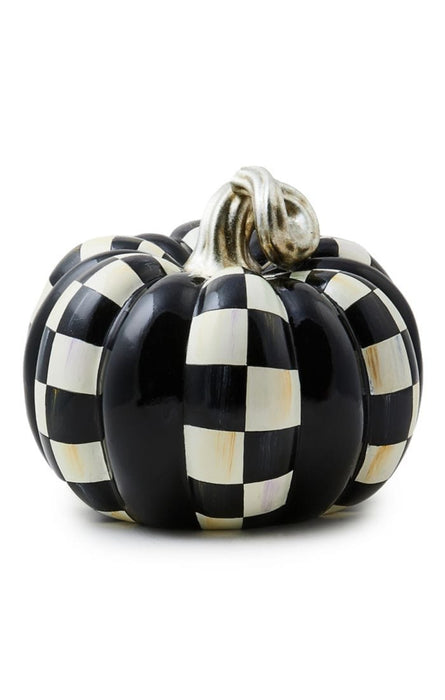 MacKenzie-Childs Fall Decor Haunted House Courtly Check Short Pumpkin