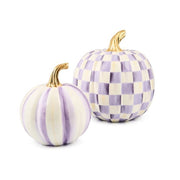 MacKenzie-Childs Fall Decor Mackenzie-Childs Classic Violet Stripe Small & Check Medium Pumpkin Set