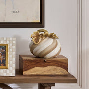 MacKenzie-Childs Fall Decor Mocha Swirl Twisted Stem Pumpkin