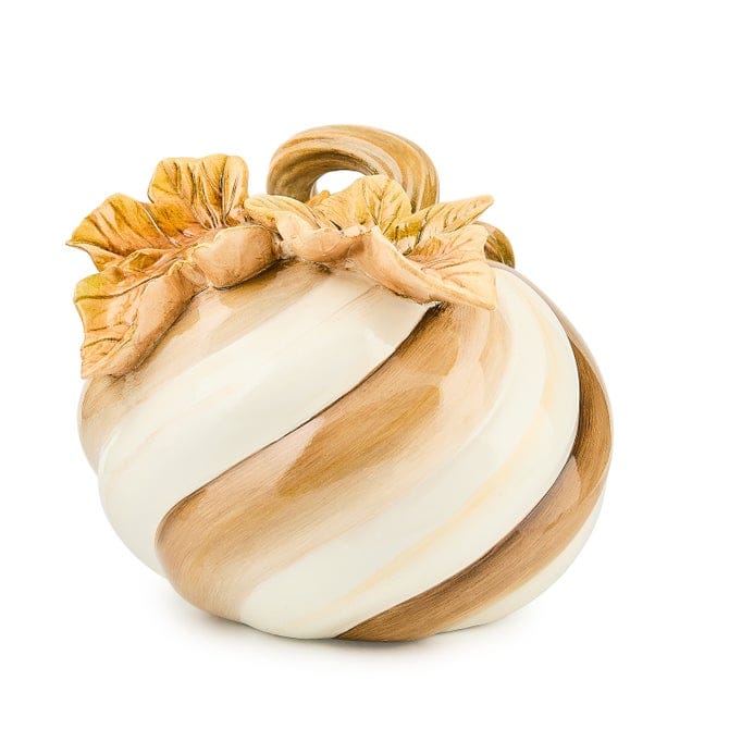 MacKenzie-Childs Fall Decor Mocha Swirl Twisted Stem Pumpkin