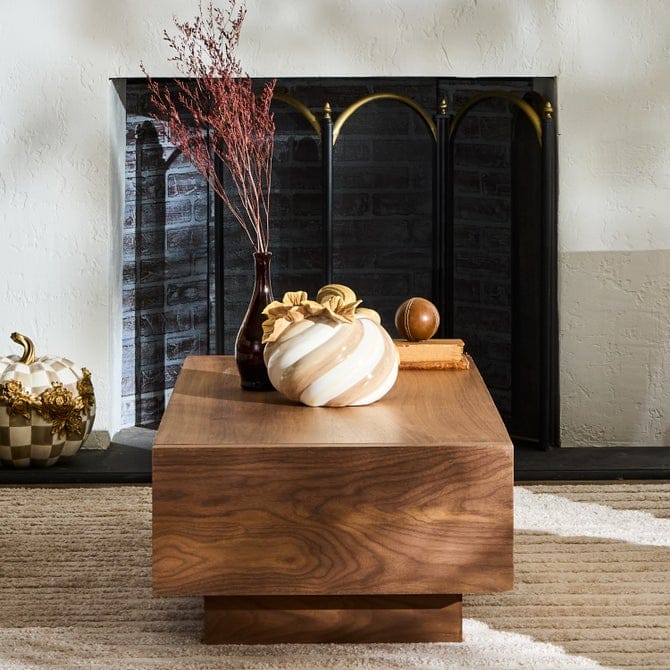 MacKenzie-Childs Fall Decor Mocha Swirl Twisted Stem Pumpkin