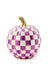 MacKenzie-Childs Fall Decor Plum Check Small Pumpkin