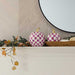 MacKenzie-Childs Fall Decor Plum Check Small Pumpkin