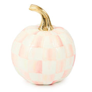 MacKenzie-Childs Fall Decor Rosy Check Mini Pumpkin