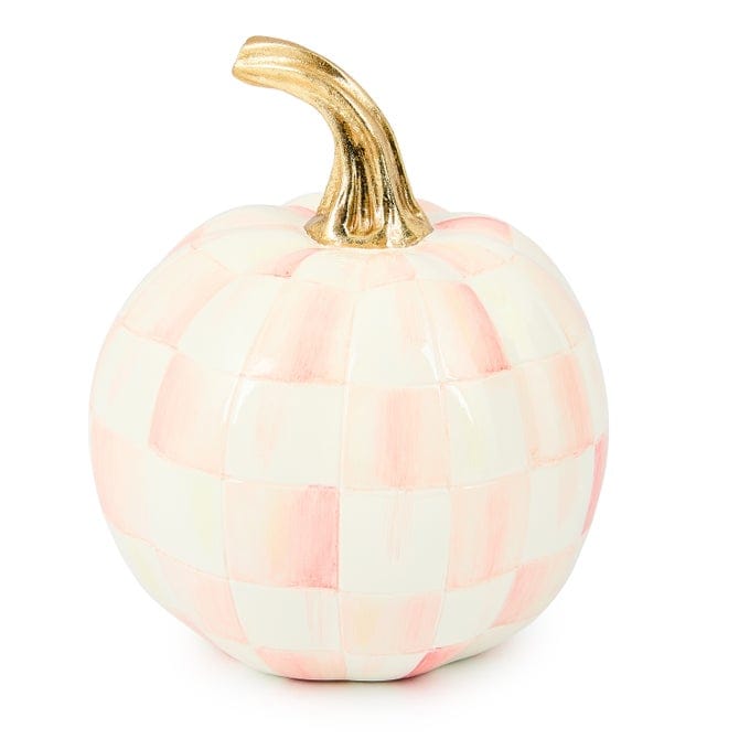 MacKenzie-Childs Fall Decor Rosy Check Mini Pumpkin