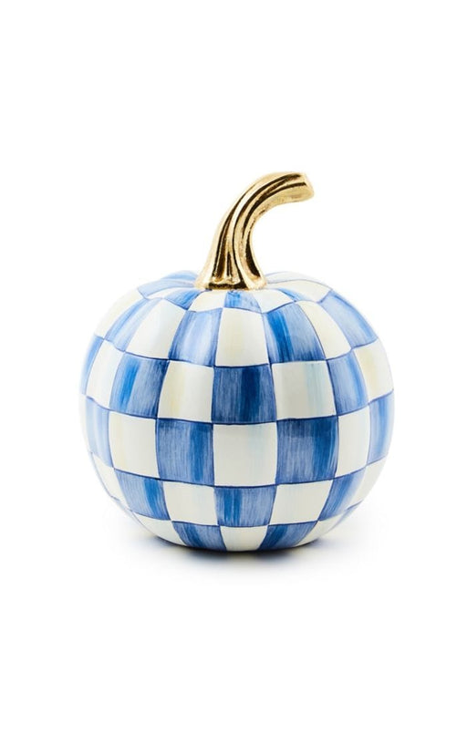 MacKenzie-Childs Fall Decor Royal Check Mini Pumpkin