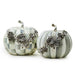 MacKenzie-Childs Fall Decor Sterling Stripe Silver Floral Garland Pumpkin