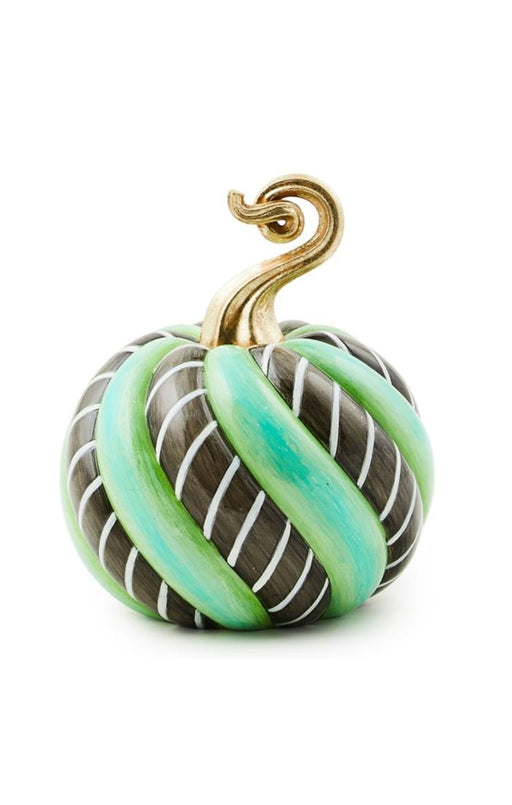 MacKenzie-Childs Fall Decor Trick or Treat Candly Swirl Mini Pumpkin