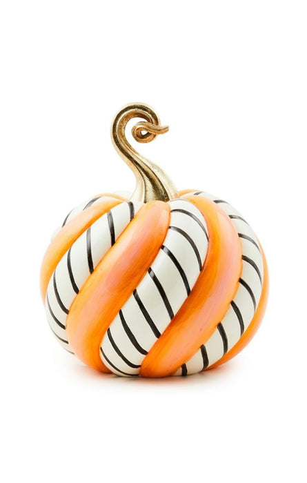 MacKenzie-Childs Fall Decor Trick or Treat Candy Swirl Medium Pumpkin