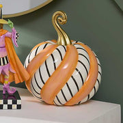 MacKenzie-Childs Fall Decor Trick or Treat Candy Swirl Medium Pumpkin