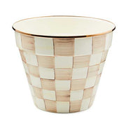MacKenzie-Childs Flower Pot Mocha Check Extra Large Garden Pot