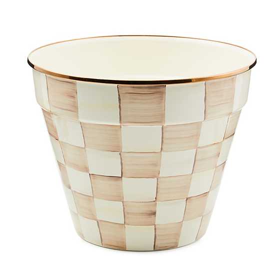 MacKenzie-Childs Flower Pot Mocha Check Extra Large Garden Pot