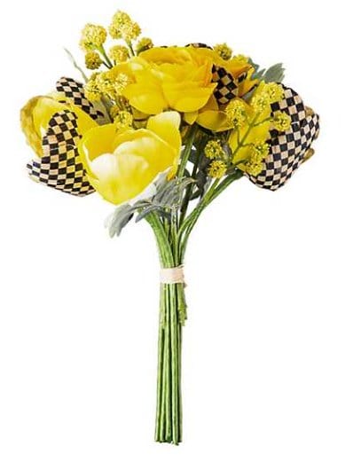 MacKenzie-Childs Flower Stems Courtly Check Summer Bouquet - Yellow