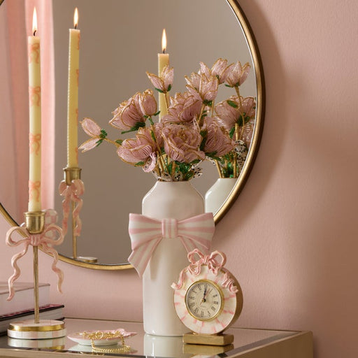 MacKenzie-Childs Flower Stems Pink Rose Beaded Flower Stems, Set of 4