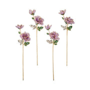 MacKenzie-Childs Flower Stems Purple Rose Beaded Flower Stems, Set of 4
