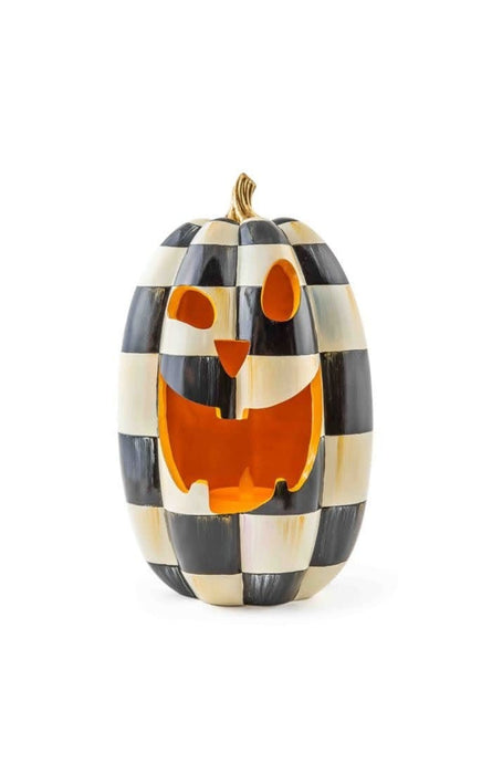 MacKenzie-Childs Halloween Courtly Check Illuminated Jack O' Lantern - Tall