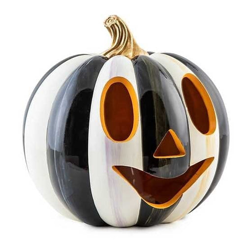 MacKenzie-Childs Halloween Courtly Stripe Illuminated Jack O' Lantern