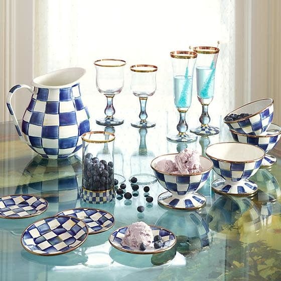 MacKenzie-Childs Highball Glasses Royal Check Highball Glass